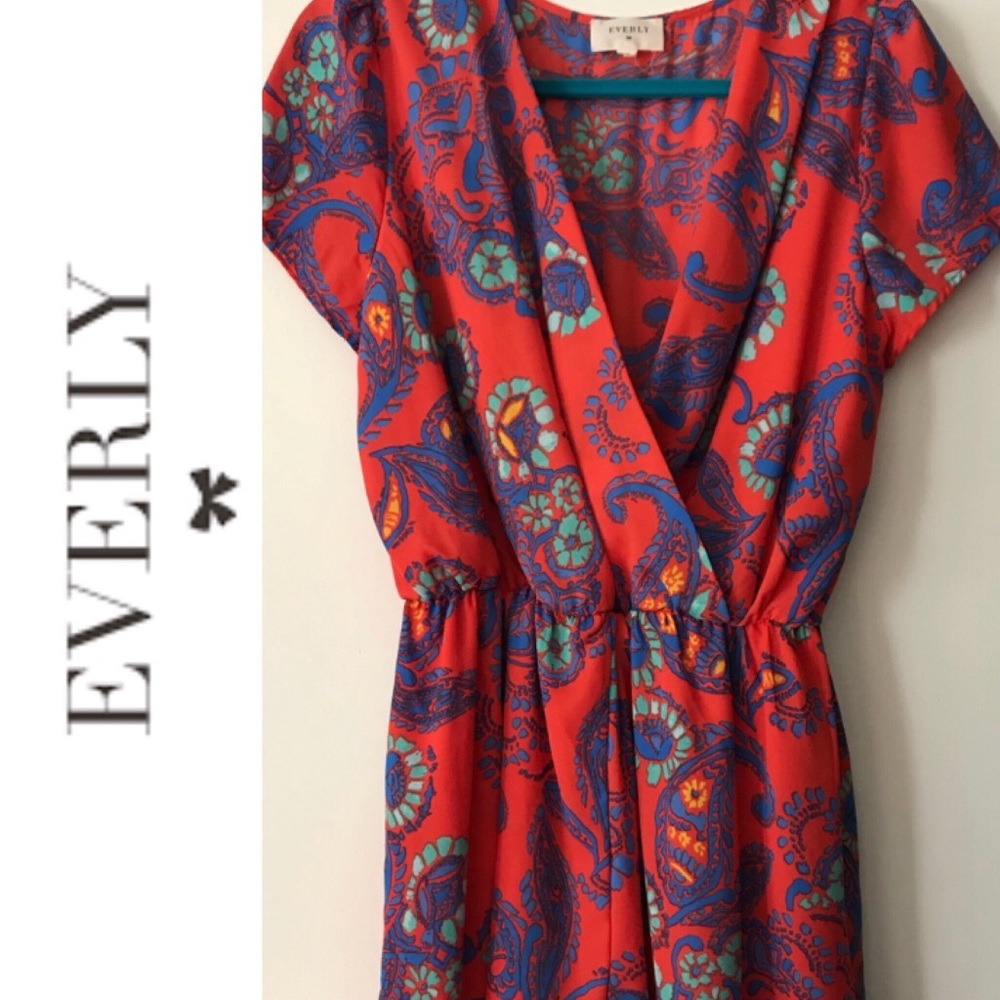 Everly paisley red romper